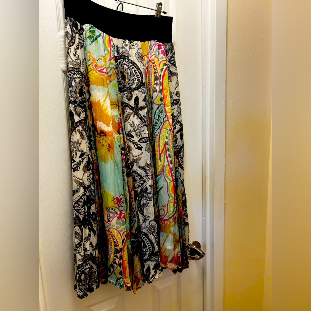Coldwater Creek Black A-Line Midi Skirt Resort Wear